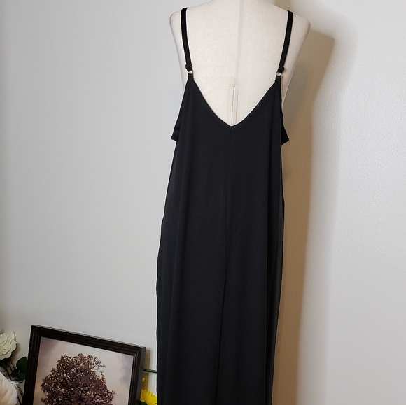 ONLY XL LEFT! Black Oversized Maxi Cover Up Dress Boho Beach Vacation - Picture 7 of 9